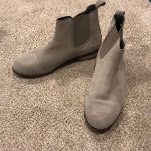 Gray Chelsea suede boots